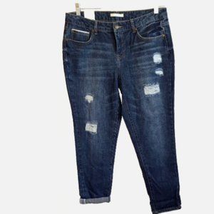 Women's NEW Blue Jeans Size 10 Tapered Leg Distress Crop Canyon River Blues